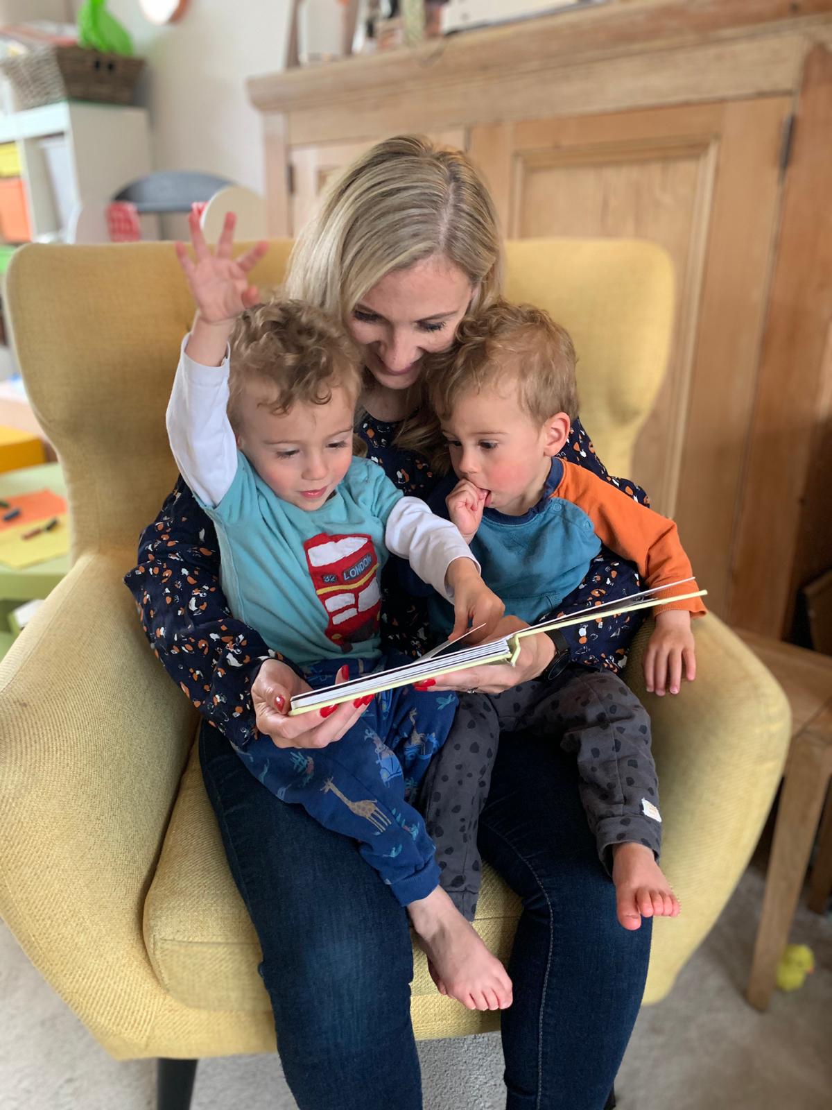 Caroline with her twin boys