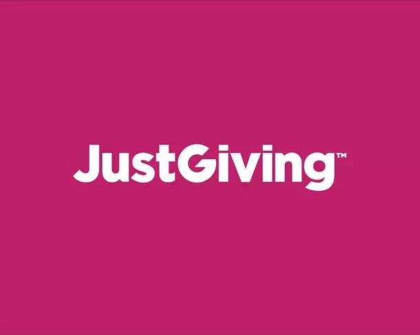 White JustGiving Logo on Tommy's Pink Background