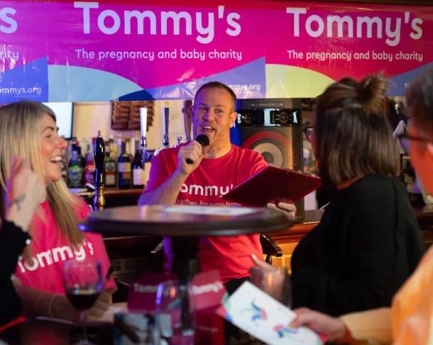 Team and compere at a Tommy's quiz night